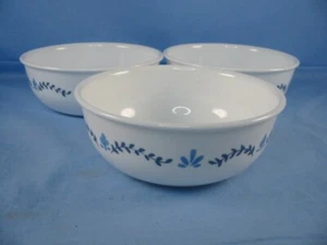Corelle Portofino 3 ciotole per cereali/zuppe 5,5" fiori blu viti verdi - Foto 1 di 10