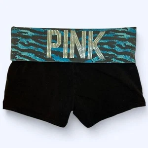 Rare Y2K Victoria's Secret PINK Animal Print Zebra Stripes Yoga Shorts - Picture 1 of 8