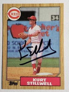 1987 Topps Kurt Stillwell RC Autograph Card Reds Royals firmato #623 - Foto 1 di 3