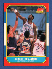 1986-87 Fleer Basketball Premier Rookie Card #8 Benoit Benjamin RC EX-EXMT