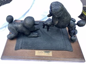 Tony Acevedo two Poodles Cast Bronzed Resin Sculpture - Picture 1 of 24