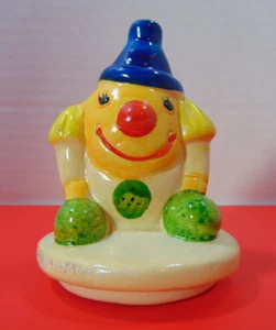 Vintage Happy Clown temperamatite statuina da collezione ceramica cappello blu - Foto 1 di 7