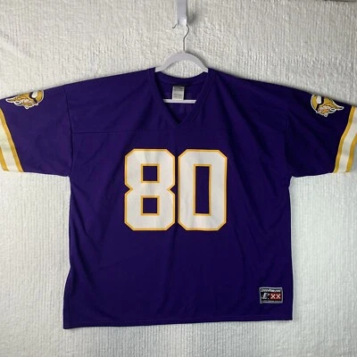 Camiseta de fútbol americano vintage de los Minnestoa Vikings adulto XL Chris Carter #80 NFL Foto 1 de 4