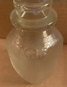 Squat Half Pint Textured Glass M.B.S. Indianapolis Dairy Milk Bottle Embossed 64 - Picture 1 of 7