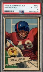 1952 BOWMAN LARGE #142 TOM LANDRY PSA 6 NY GIANTS HOF - Picture 1 of 2