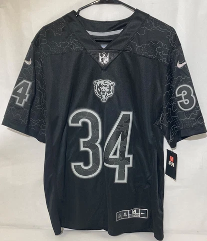 Men's Chicago Bears Walter Payton Nike Black Retired Player RFLCTV Jersey Sz M Cover