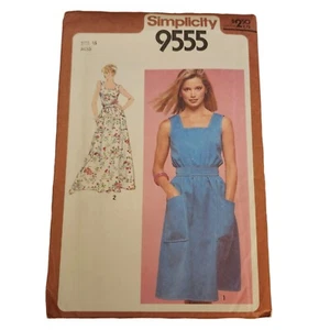 Simplicity 9555 Square-Neck Sundress Maxi Dress w Patch Pockets Sz 16 - Picture 1 of 5