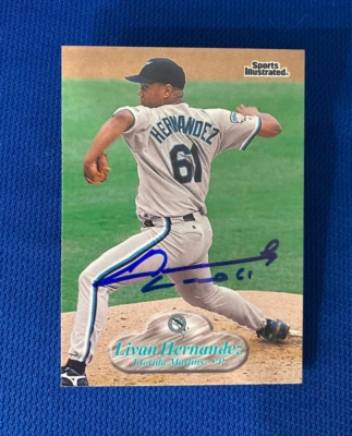 1998 FLEER SI LIVAN HERNANDEZ FL MARLINS AUTOGRAPHED SIGNED CARD #59 W/COA * - Image 1 of 2