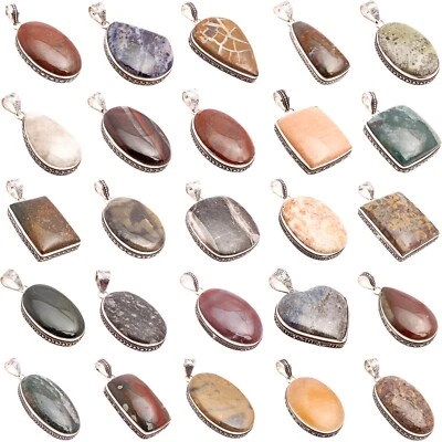 Versilbert Handmade Anhänger Halskette Schmuck für Damen 10 Stück Sortiert Menge - Bild 1 von 4