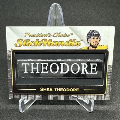 2022 President’s Choice Shea Theodore 1/1 Stick Handle Nameplate Card - Image 1 of 2