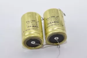2x Vintage Elektrolyt-Kondensator FRAKO, 330 µF / 250 V, Audio Capacitor, NOS - Bild 1 von 5