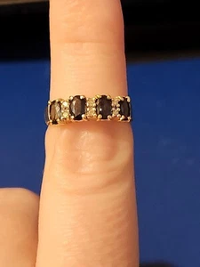 14K GELBGOLD RING TOPAS UND DIAMANT GRÖSSE 7 - Bild 1 von 3