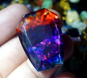 47 Ct Natural Ammolite Fancy Opal -Like Organic Doublet Rare Loose Gemstone - Picture 1 of 6