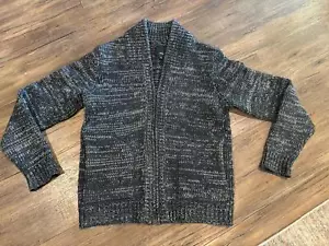 VINCE Wool YAK Blend Full Zip Black Mens Sweater CARDIGAN Jacket Marl Sz Sm - Picture 1 of 4