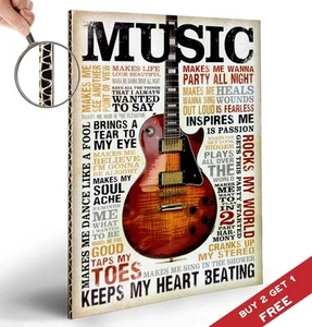 PÓSTER DE MÚSICA ME INSPIRA A4 Guitarra Inspiradora Citas Motivacionales Decorativas  - Imagen 1 de 3