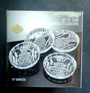 NEW - Shannon Crystal Coasters *Set of 4 Pineapple cut design* - Picture 1 of 4
