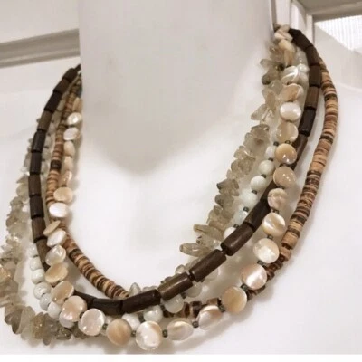 Collar Silpada Madreperla Cuarzo Madera de Coco Concha N1507  Foto 1 de 4
