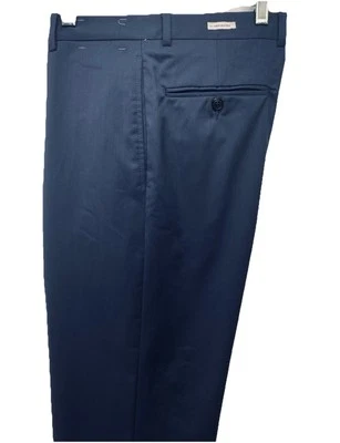 Pantalones de vestir Joseph Abboud 100 % lana separados frente plano azul marino talla 38R sin dobladillo Foto 1 de 4