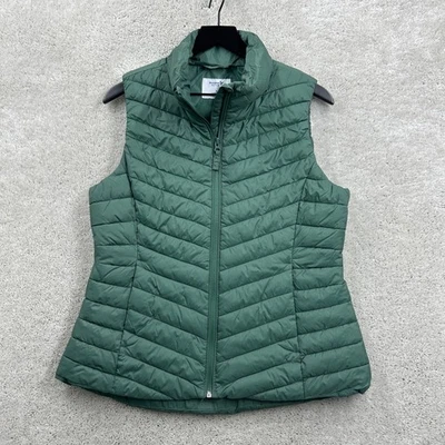 Chaleco acolchado Old Navy para mujer talla mediana verde cremallera completa bolsillos activos Foto 1 de 4