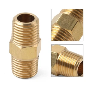 1 Stück Messing 1/4" Außengewinde auf 1/4" Außen NPT Adapter Rohrverschraubung Gewindeverbinder - Bild 1 von 9