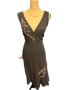VTG Johnathan Martin Silk Y2k Dress Black And Pink Floral Coquette SZ 10 Cute - Picture 1 of 5