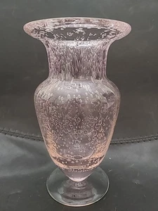 Vintage Lavendel Kunst Glas Vase - Bullicante kontrollierte Blase Murano Stil - Bild 1 von 6