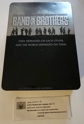 Band Of Brothers - Complete Box Set Tom Hanks Spielberg HBO 2002 Metal Tin WWII Foto 1 de 4