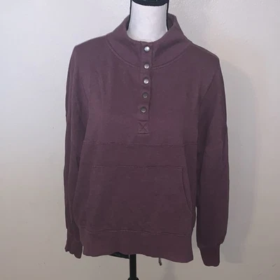 SO Lounge Life Pullover Sudadera Ciruela Bolsillo con Botones Foto 1 de 4