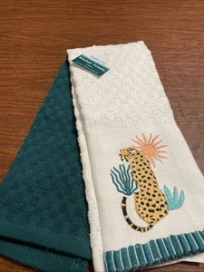 NWT ~ Two Different Kitchen Towels~ Leopard among the Sun~14” x 24” - Picture 1 of 9