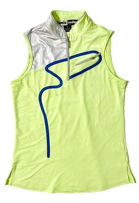 Camisa JAMIE SADOCK 1/4 Cremallera Sin Mangas Elastizada Golf Elástica XS Verde Brillante Foto 1 de 4