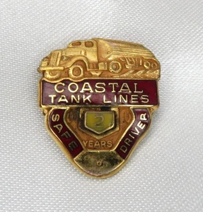 De colección Coastal Tank Lines Empleado Premio Conducción Segura 10K Oro Relleno GF Pin - Imagen 1 de 4