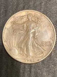 1941-D Denver Mint Silber Liberty Walking Half Dollar Lot # 2044 - Bild 1 von 6