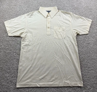Vintage Puritan Polo Shirt Men Medium Yellow Dagger Collar Front Pocket 70s - Image 1 of 4