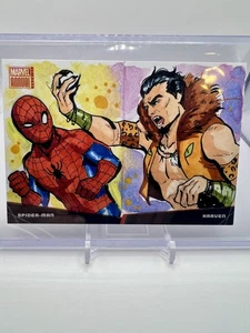Folleto de batalla Marvel Upper Deck 2021 Spider-Man/Kraven folleto de bocetos 1/1 - Imagen 1 de 2
