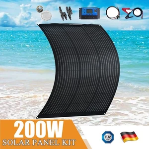 200W Flexibel Solarpanel Solarmodule Kit solaranlage Mono Wohnmobil Boot Balkon - Bild 1 von 7