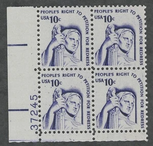 US. 1592. Contemplation of Justice, American Issue. S Gum. Plate Block of 4. MNH - Picture 1 of 2