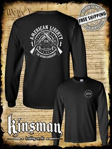 American Liberty 2nd Amendment 1776 Crest AR15 Long Sleeve T-Shirt American Flag - Picture 1 of 2