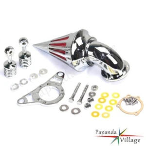 Limpiador de filtro de aire de cono de clavos cromados para Harley Touring Softail Road King Glide - Imagen 1 de 7