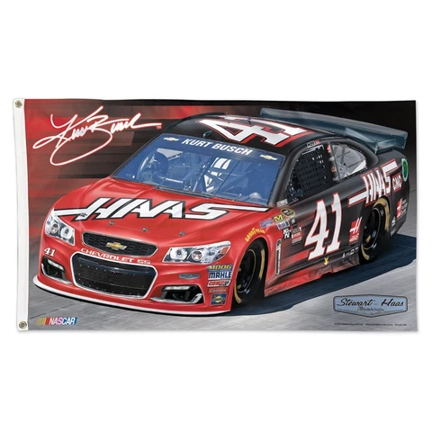 KURT BUSCH #41 HAAS 3'X5' DELUXE FLAG BRAND NEW FREE SHIPPING WINCRAFT Cover