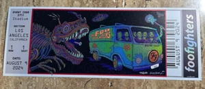 Emek Foo Fighters 2024 8/9 Los Angeles Artist Proof Handzettel signiert & gekritzelt - Bild 1 von 3