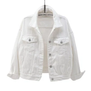 New Spring Ladies White Denim Coat Women's Cardigan Denim Jacket Top XS-2XL - Picture 1 of 14