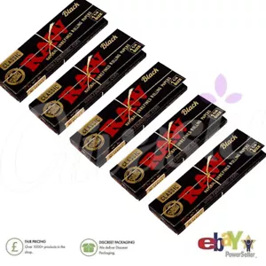 5 x RAW BLACK 1 1/4" Rolling Papers - Picture 1 of 1
