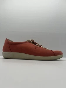 ECCO Shoes 2.0 Soft Leather Sneakers Pink EUR 40 Lace Up Ecco Logo - Picture 1 of 10