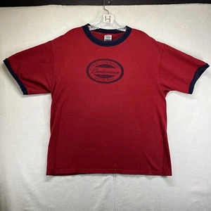 Vintage Y2K Budweiser Baumwolle Ringer Stil T-Shirt Herren Größe Large King of Beers - Bild 1 von 14