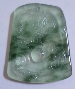 Jadeite Dragon Pendant 翡翠龙吊坠 t10 - Imagen 1 de 6