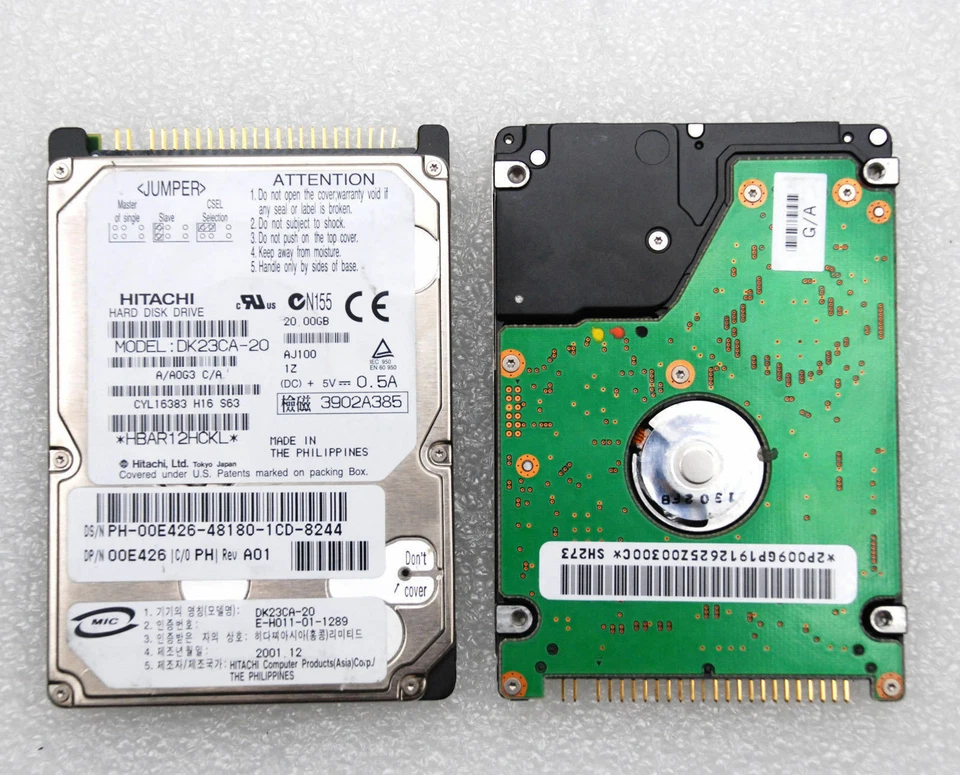 20gb 2,5" 6,35CM HARD DISC FESTPLATTE HITACHI DK23CA-20 44 pin IDE PATA HDD F103 - Bild 1 von 1