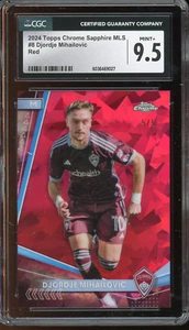 2024 Topps Chrome MLS Sapphire #8 Djordje Mihailovic #5/5 Red Refractor CGC 9.5 - Picture 1 of 2