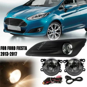 For Ford Fiesta 13-17 Halogen Fog Light Bumper Frame Cover Daytime Running Light - Picture 1 of 9