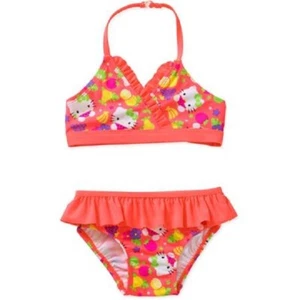 NEW Hello Kitty Baby Girl 2PC Bikini Ruffle Swimsuit Bathing Suit Tankini 24M - Picture 1 of 3
