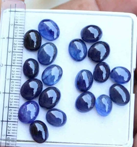 42,20 ct blauer Saphir oval 19 Stück Edelstein natürlicher Cabochon Lot - Bild 1 von 4